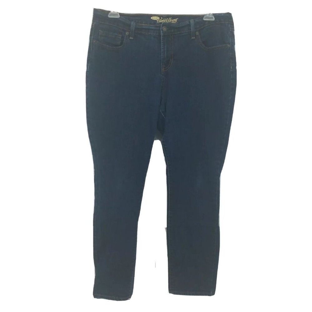 Old Navy Womens The Sweetheart Jeans Sz 14 Short Dark Wash Straight Leg Midrise